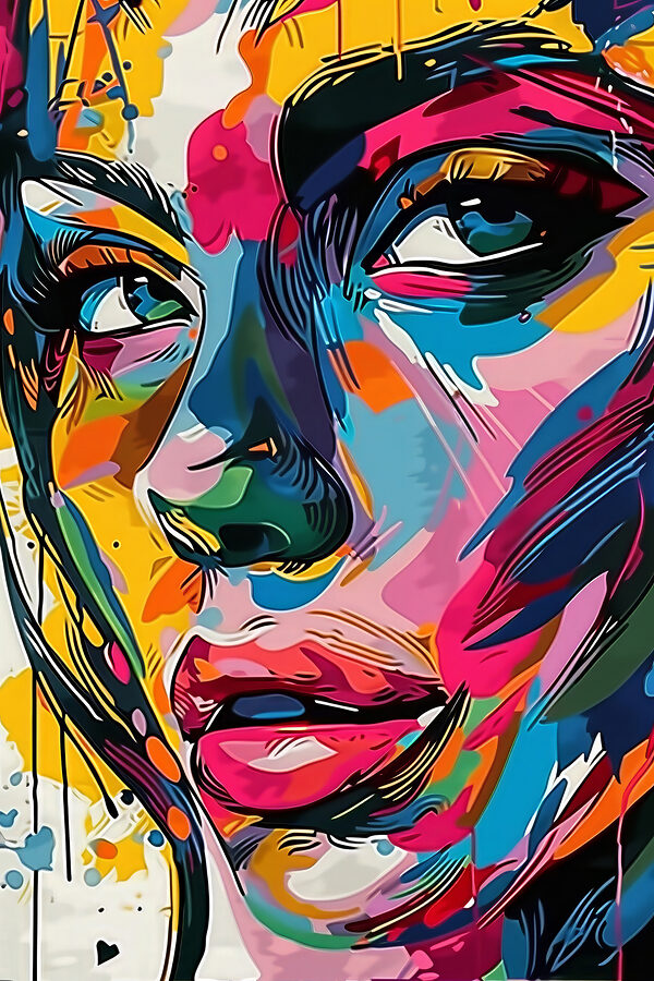 Le visage coloré d'une femme Le visage coloré d'une femme