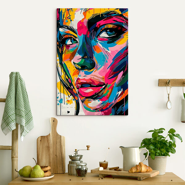 Le visage coloré d'une femme Le visage coloré d'une femme