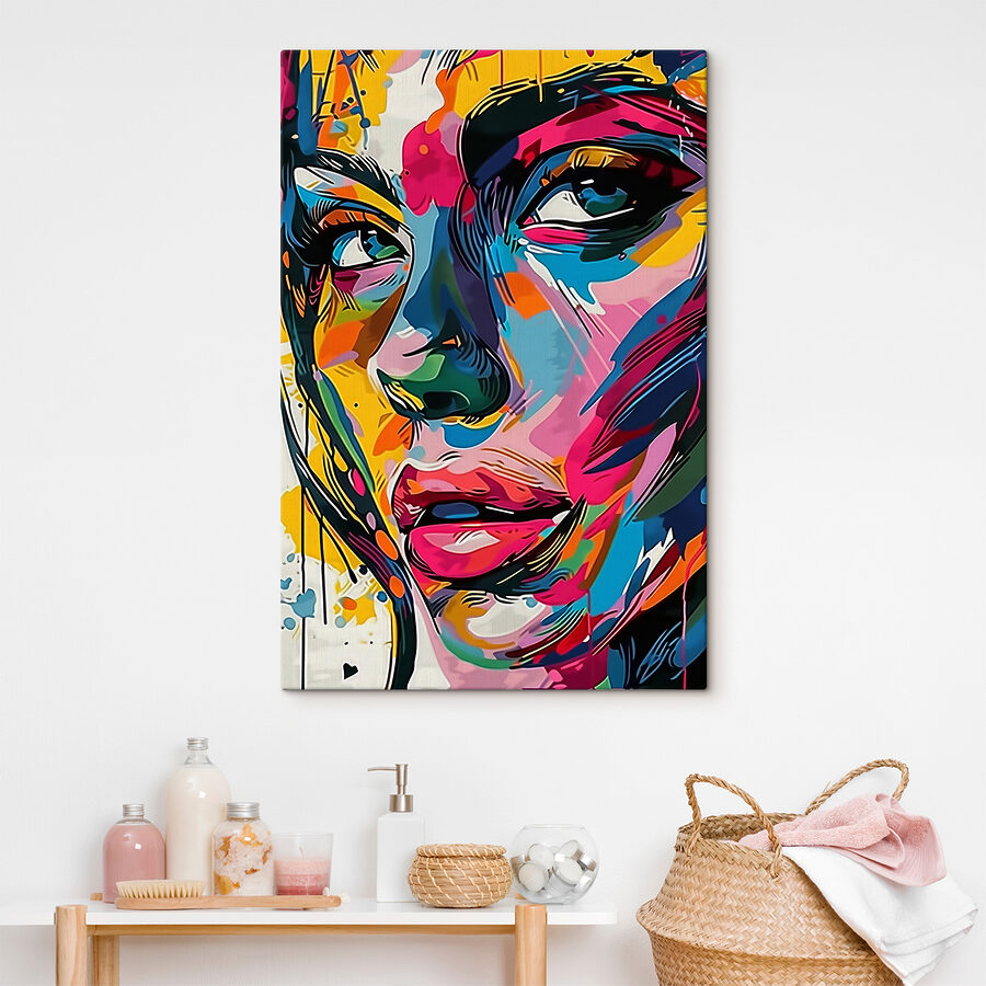 Le visage coloré d'une femme Le visage coloré d'une femme