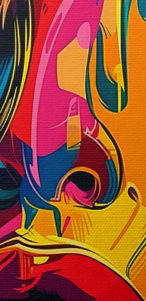 A colorful face of a woman A colorful face of a woman