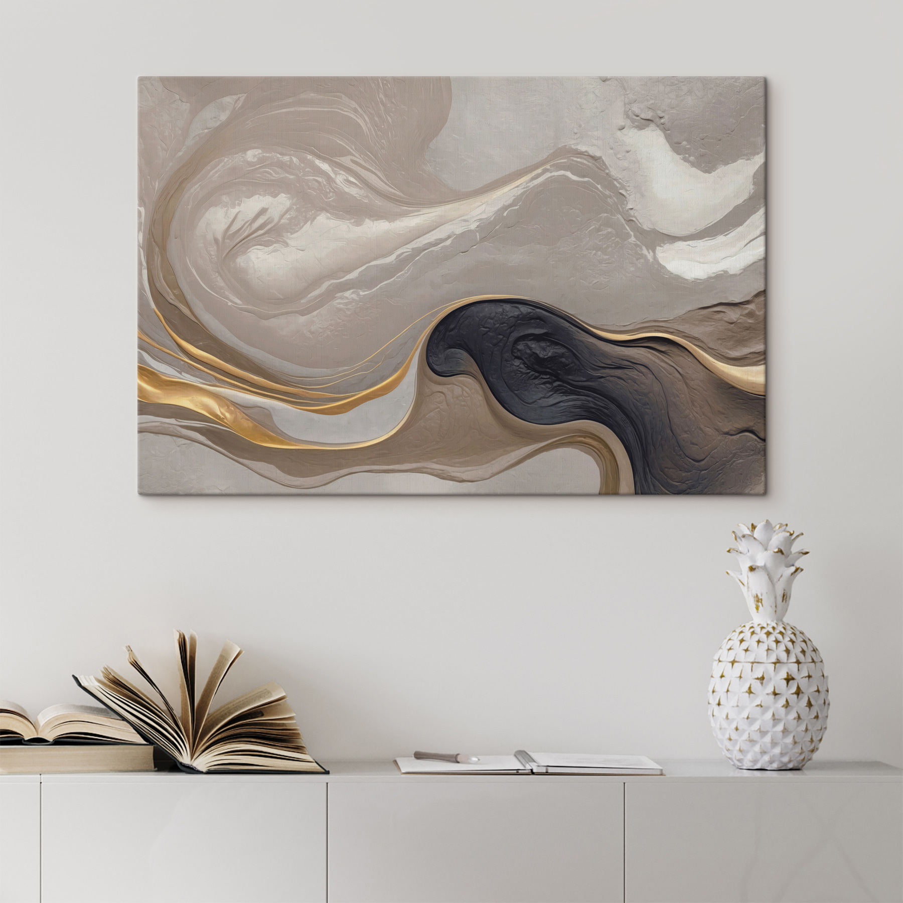 Flowing abstract swirls in earth tones
