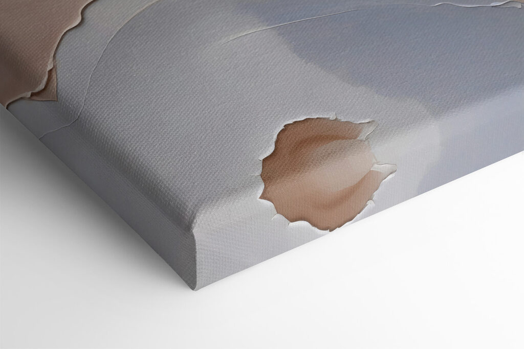 A close up of a painting