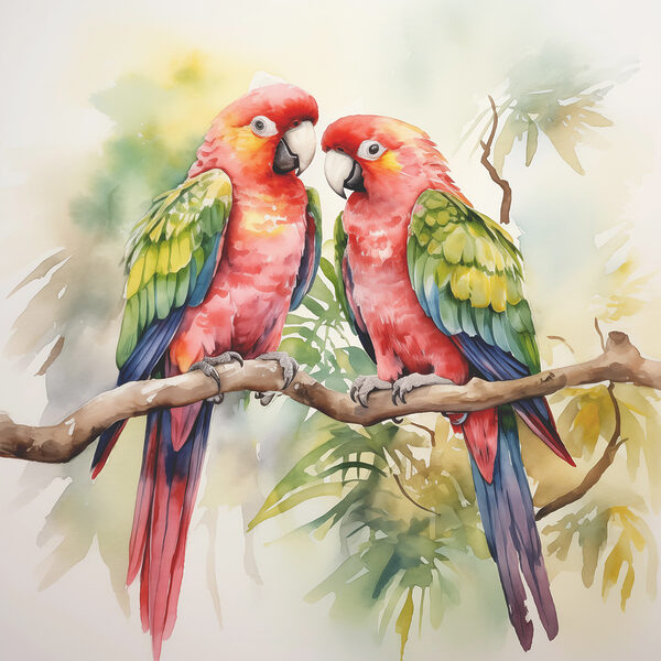 Deux oiseaux sur une branche Deux oiseaux sur une branche