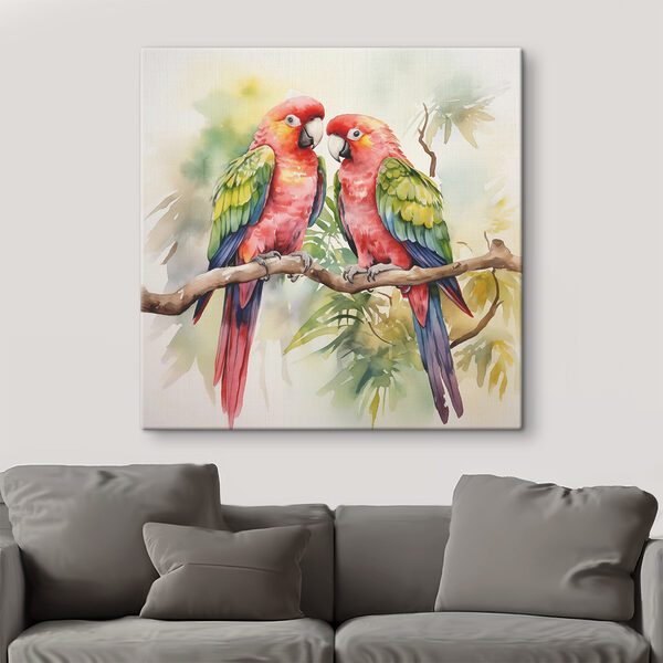 Deux oiseaux sur une branche Deux oiseaux sur une branche
