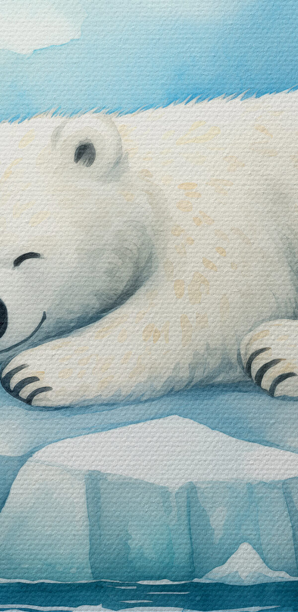 Un ours polaire couché sur un iceberg dans l'eau Un ours polaire couché sur un iceberg dans l'eau