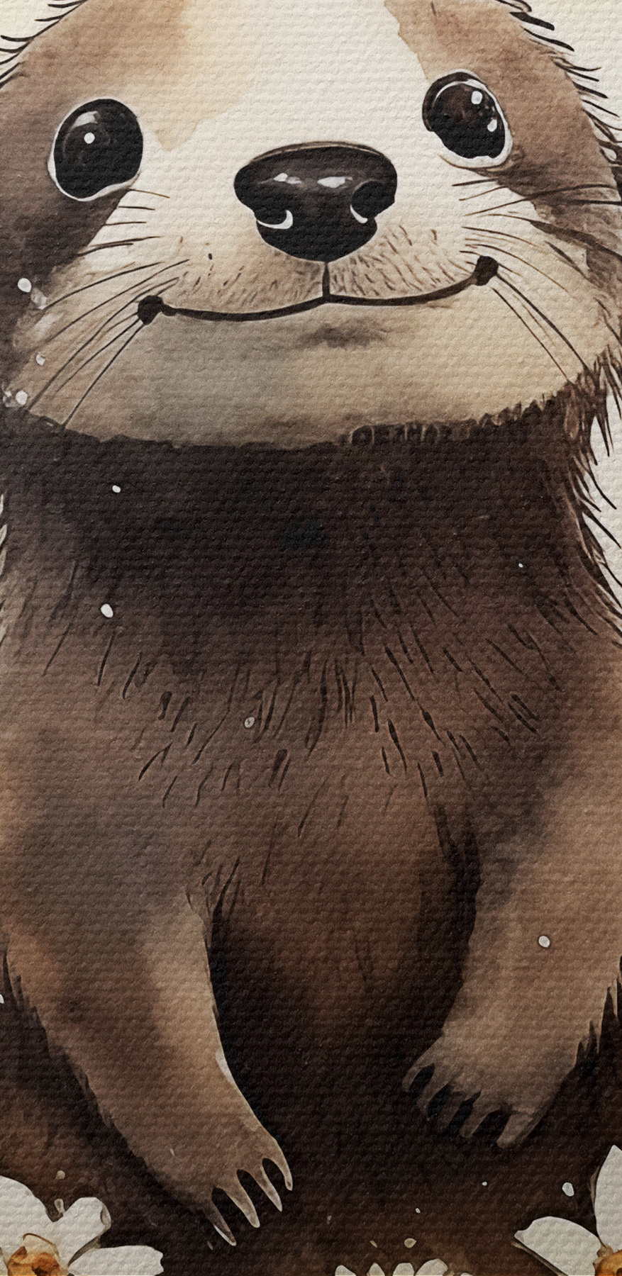 Une aquarelle d'un animal dans un champ de fleurs