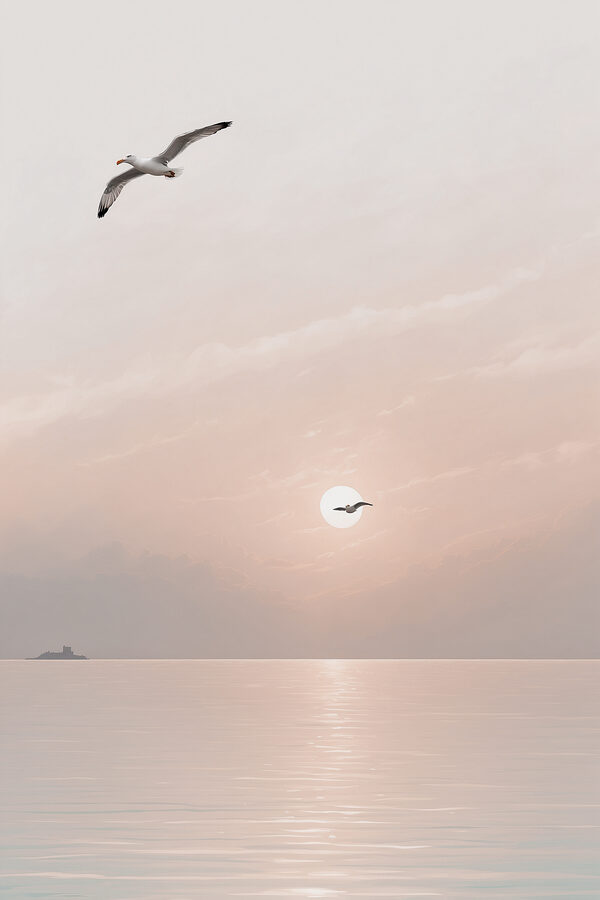 Une mouette volant au-dessus de l'eau Une mouette volant au-dessus de l'eau