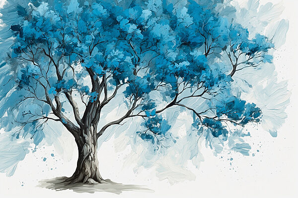 Un arbre aux feuilles bleues Un arbre aux feuilles bleues