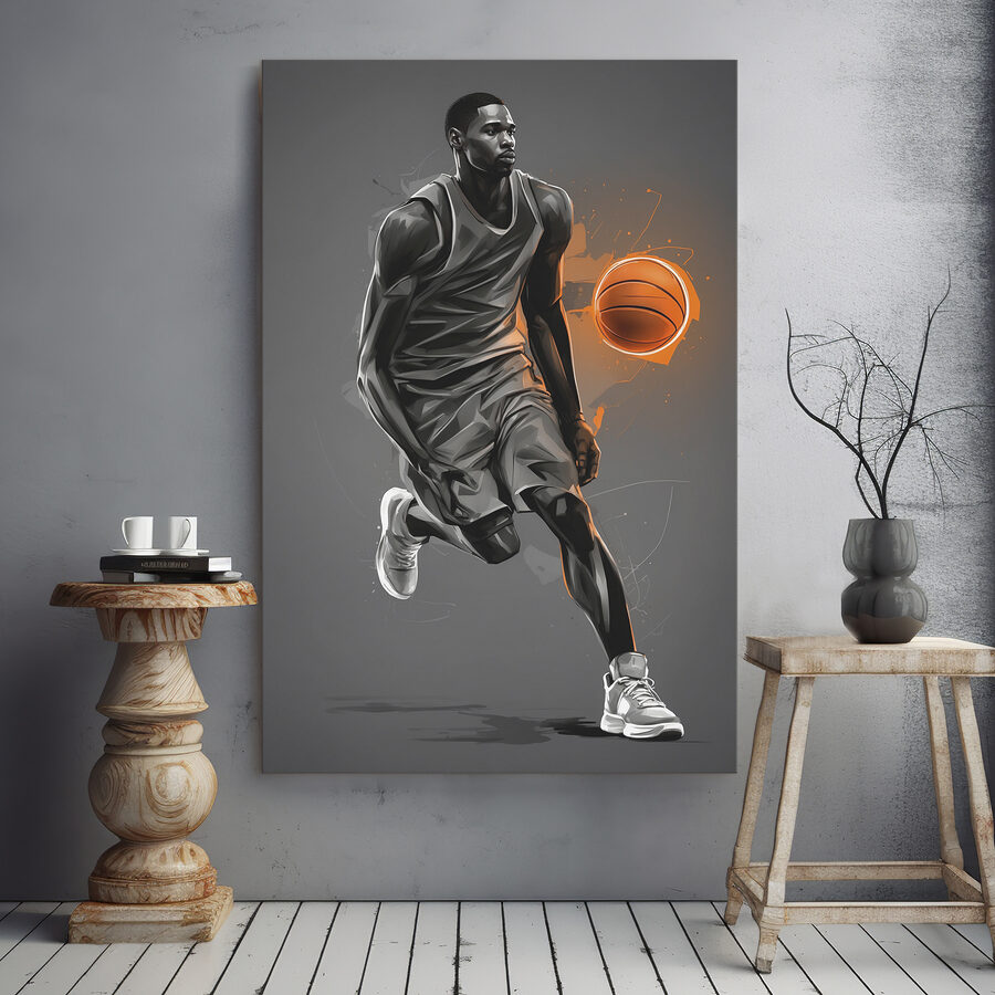 Un joueur de basket-ball avec un ballon