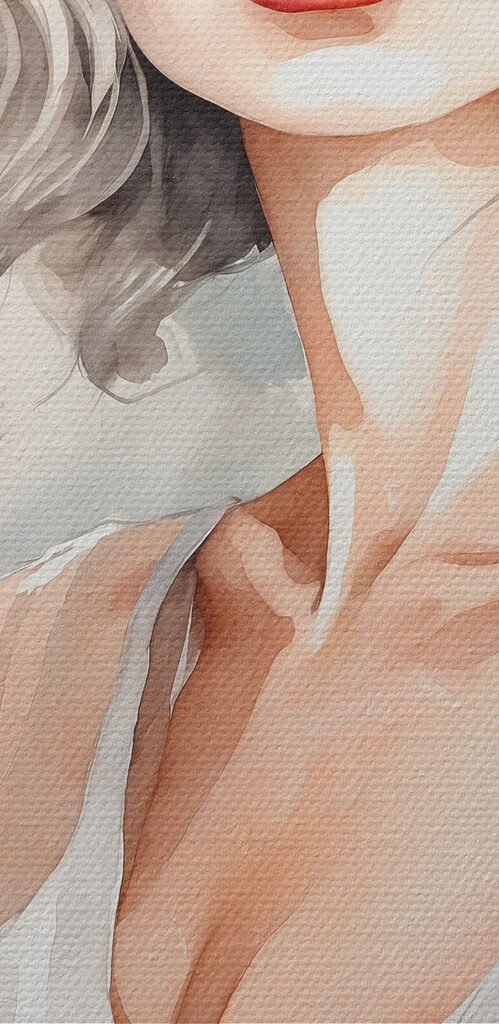 A watercolor of a woman wearing sunglasses A watercolor of a woman wearing sunglasses