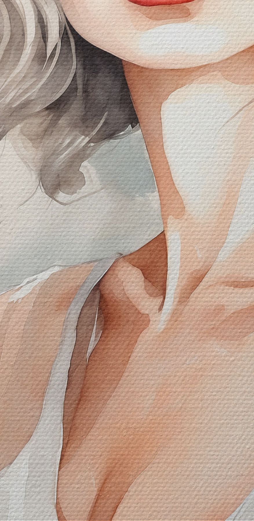 Aquarelle d'une femme portant des lunettes de soleil