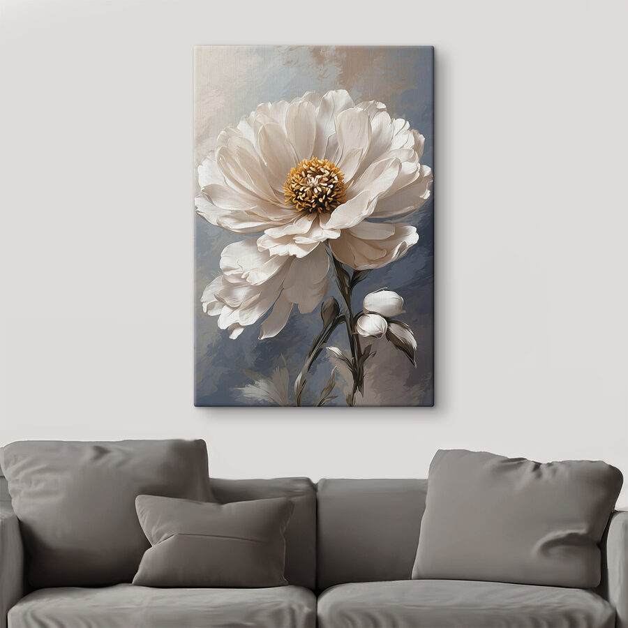 Une fleur blanche avec un centre jaune