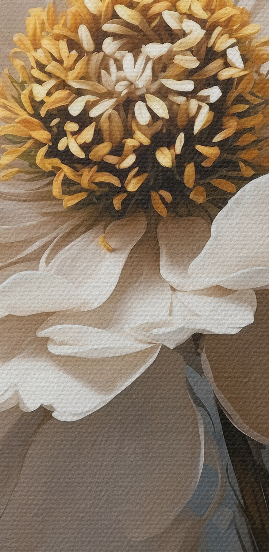 Une fleur blanche avec un centre jaune