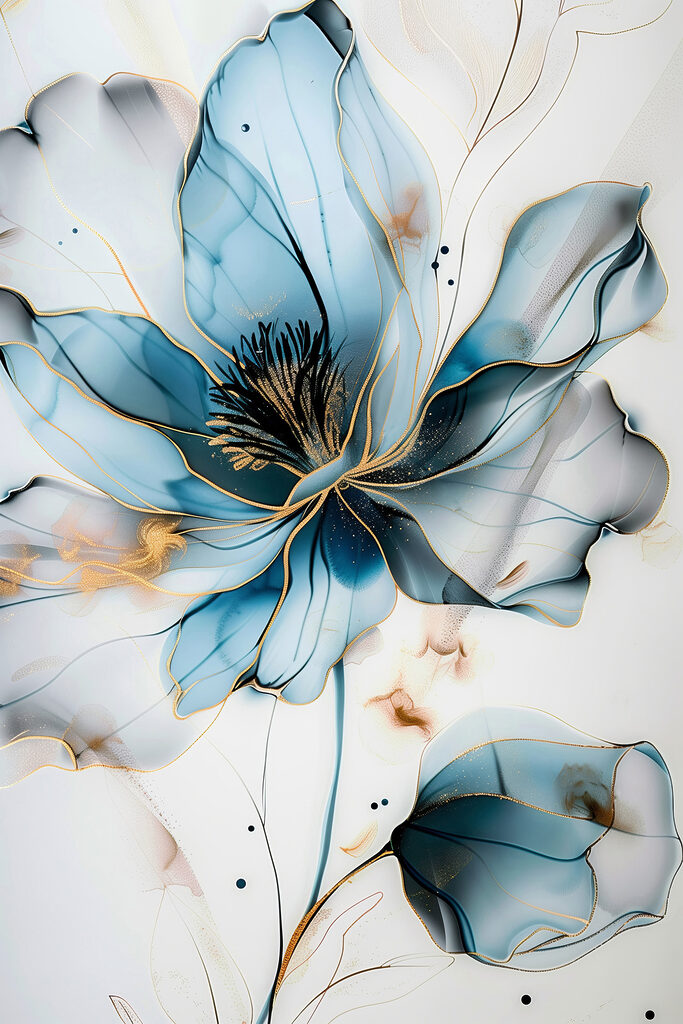 Abstract blue flower with elegant lines Abstract blue flower with elegant lines