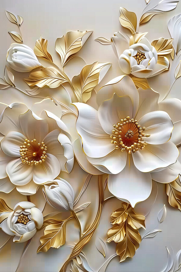 Motif floral élégant avec des fleurs blanches Motif floral élégant avec des fleurs blanches