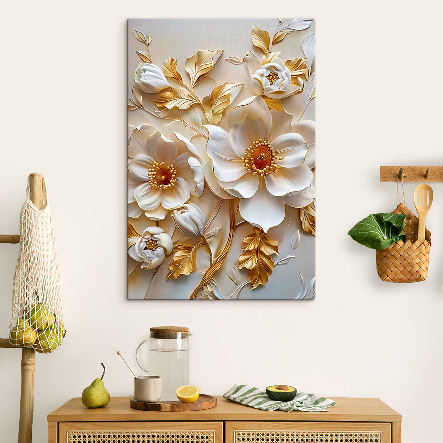 Motif floral élégant avec des fleurs blanches