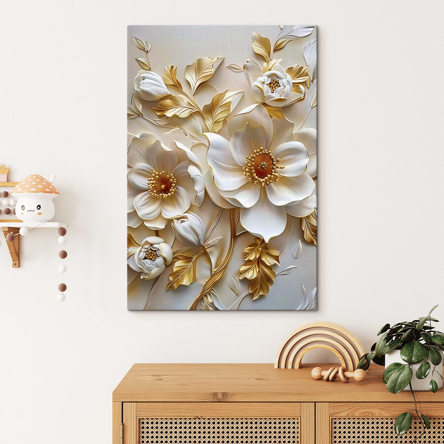 Motif floral élégant avec des fleurs blanches