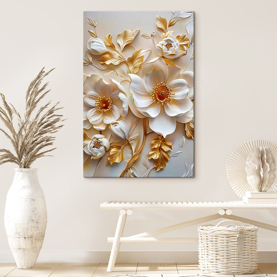 Motif floral élégant avec des fleurs blanches
