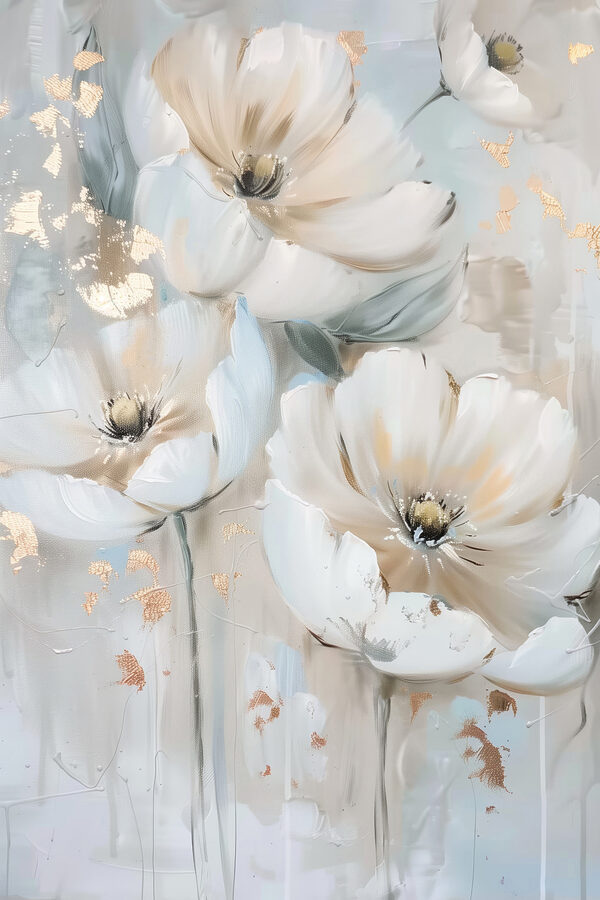 Une peinture de fleurs sur un mur Une peinture de fleurs sur un mur