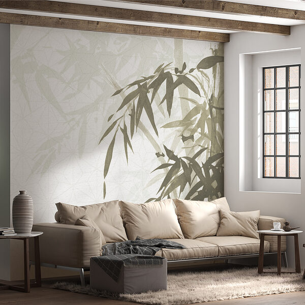 Feuilles de bambou sur fond blanc Feuilles de bambou sur fond blanc