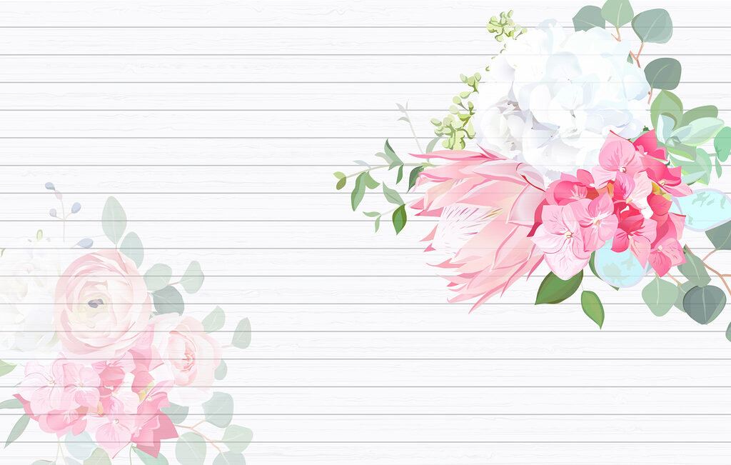 Fleurs blanches et roses sur fond blanc Fleurs blanches et roses sur fond blanc