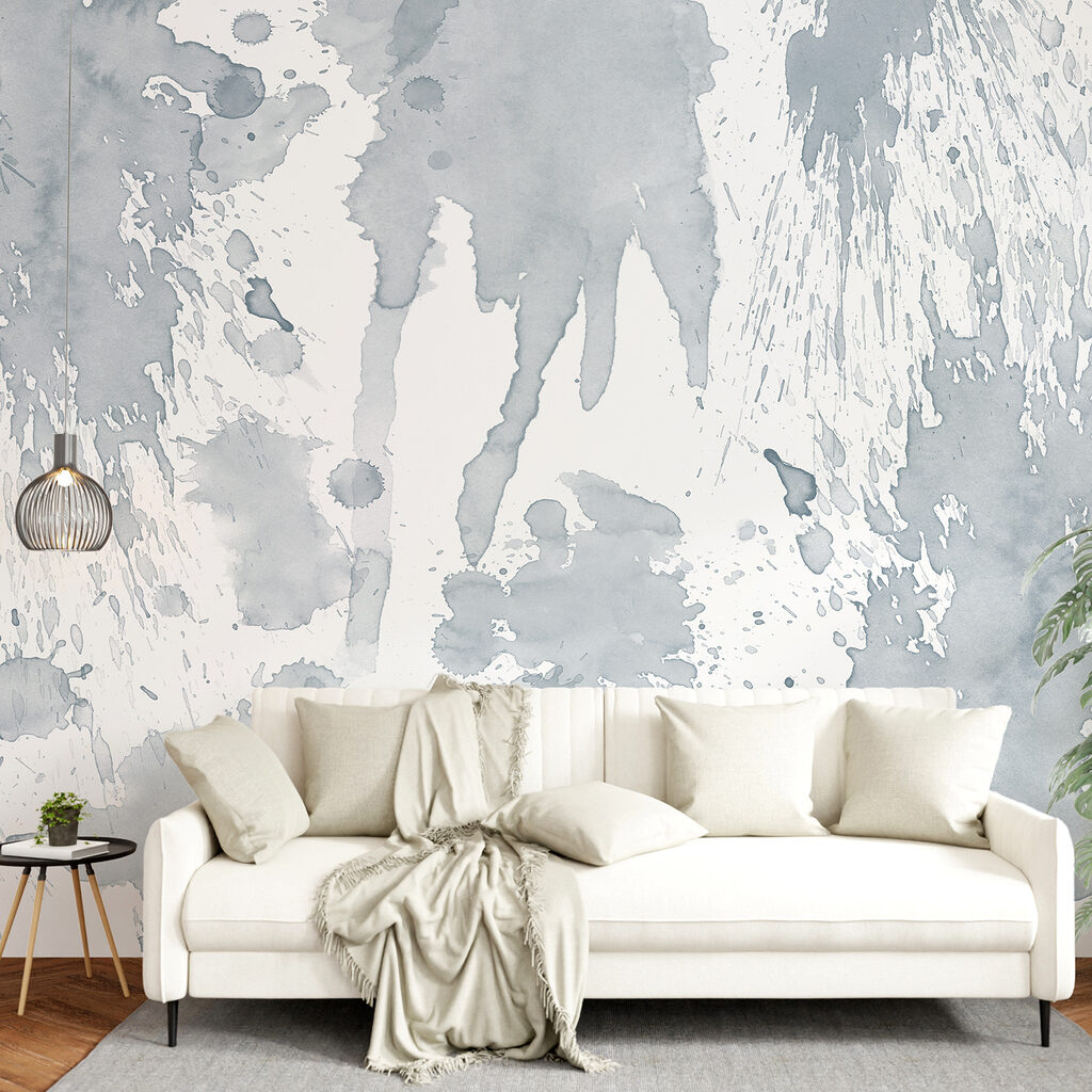 A group of blots on a white surface