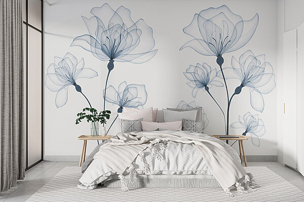 Fleurs transparentes sur fond blanc Fleurs transparentes sur fond blanc