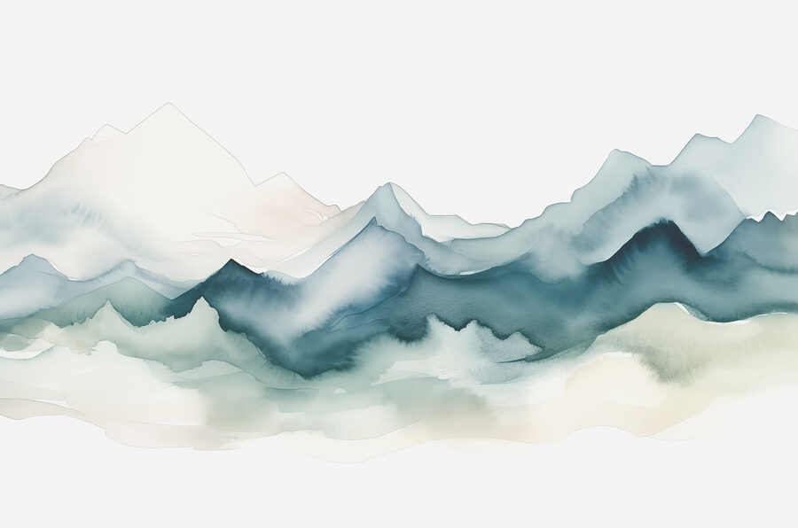 Une aquarelle de montagnes Une aquarelle de montagnes