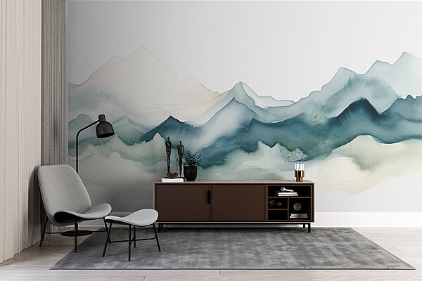 Une aquarelle de montagnes Une aquarelle de montagnes