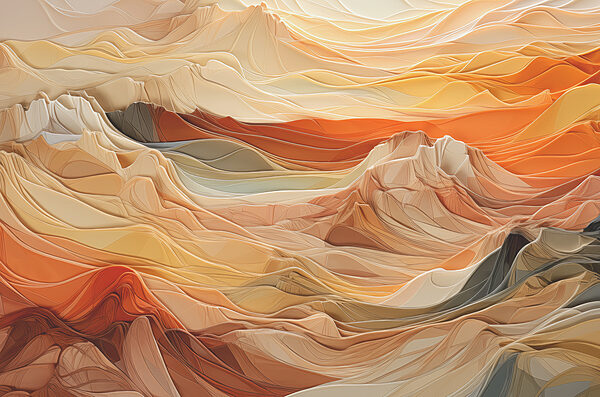 A colorful mountains with lines A colorful mountains with lines