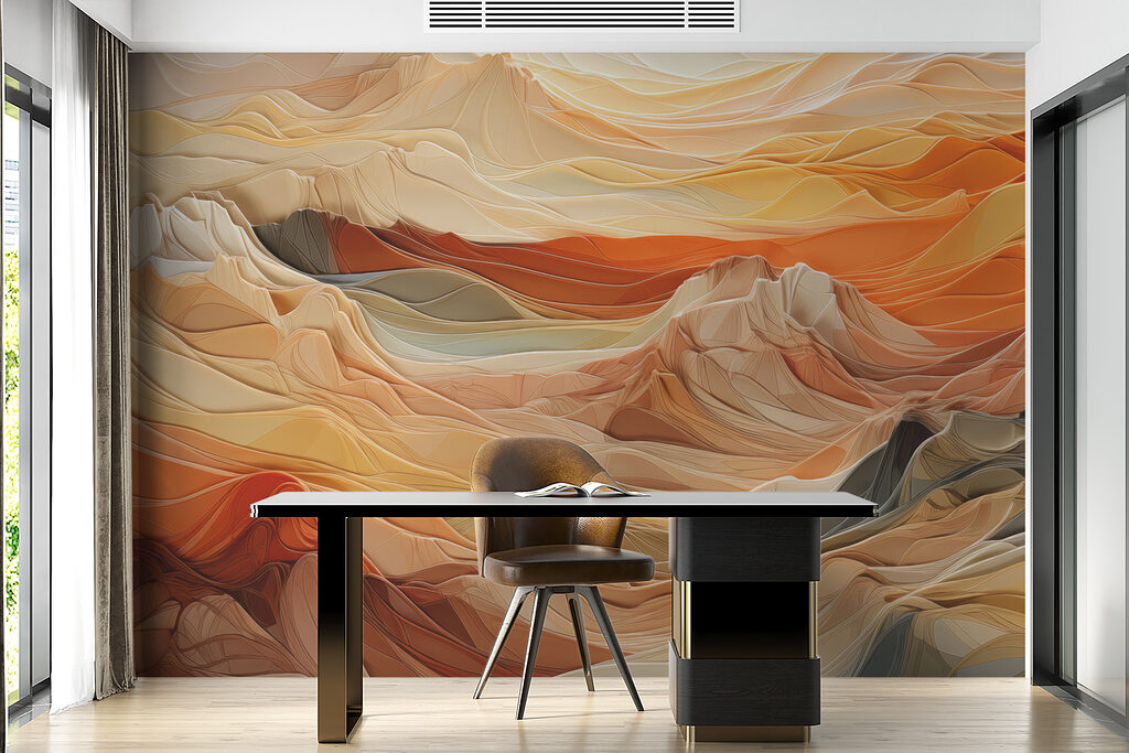 A colorful mountains with lines A colorful mountains with lines