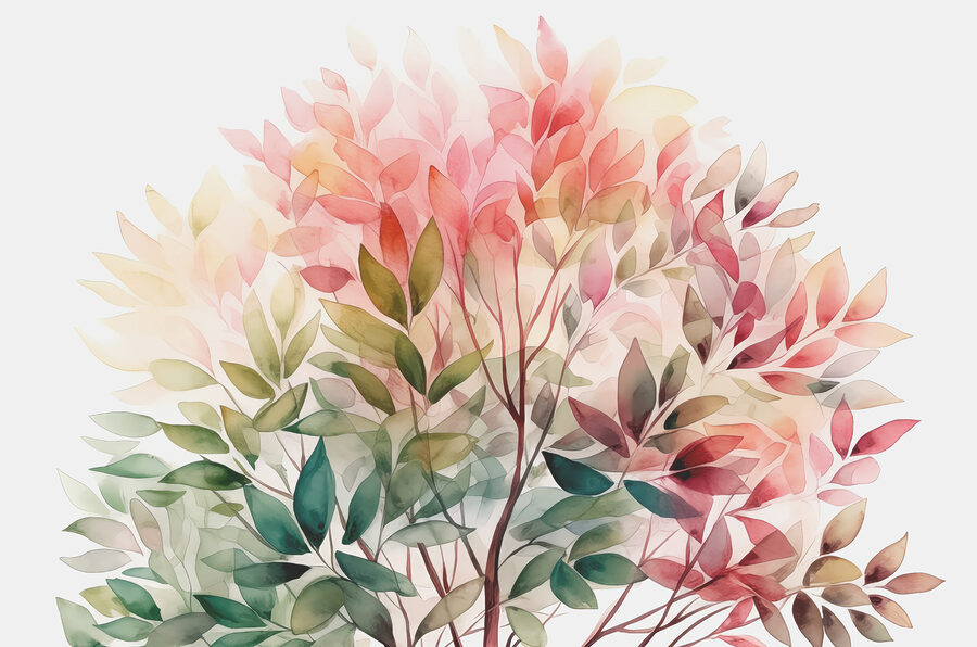 Peinture d'un arbre avec des feuilles
