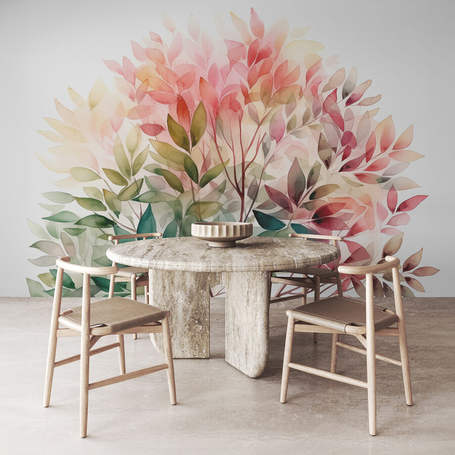 Peinture d'un arbre avec des feuilles
