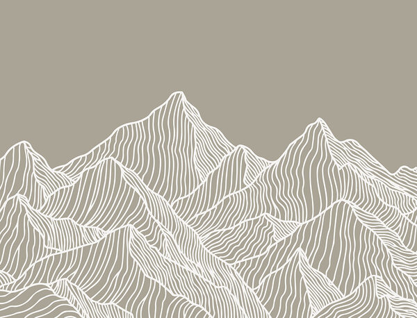 Un dessin au trait blanc de montagnes Un dessin au trait blanc de montagnes