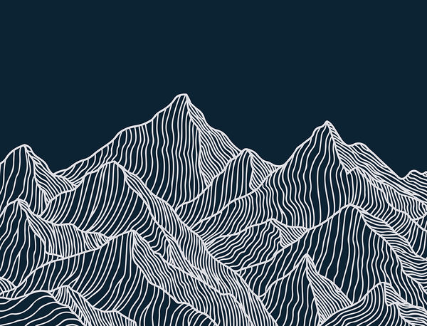 Une ligne blanche sur une montagne Une ligne blanche sur une montagne