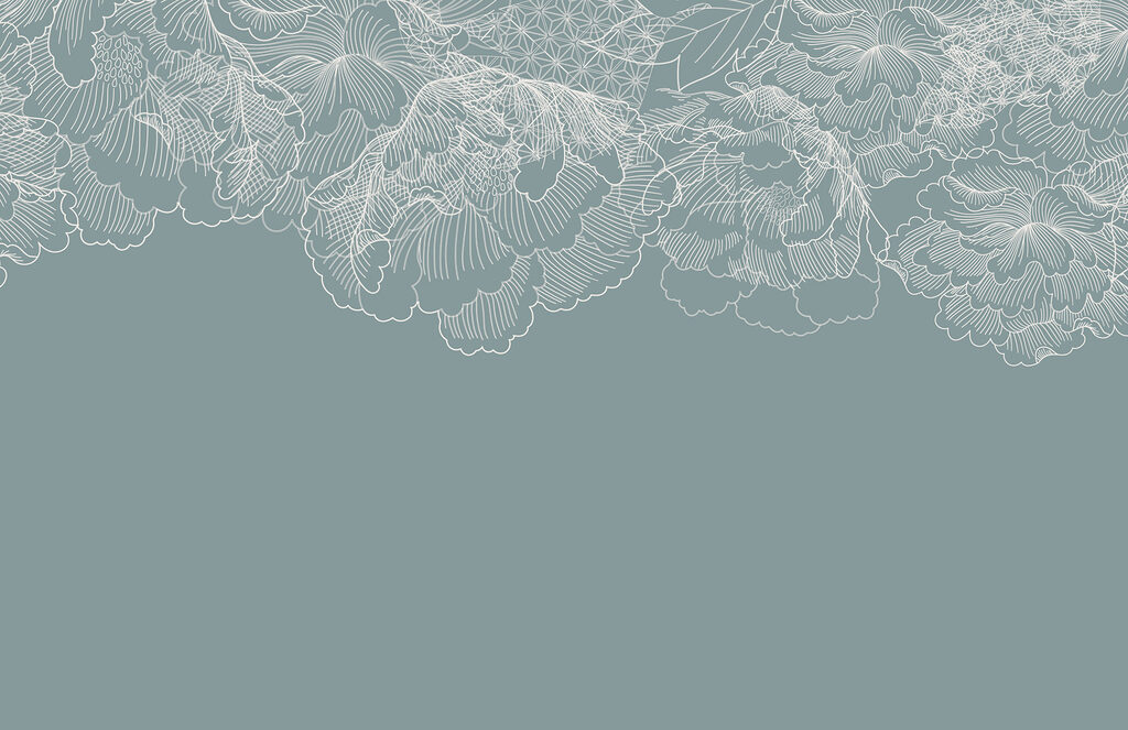Un dessin de fleurs au trait blanc Un dessin de fleurs au trait blanc