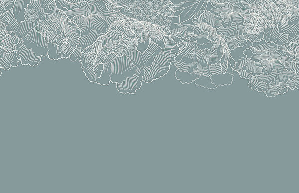 Un dessin de fleurs au trait blanc Un dessin de fleurs au trait blanc