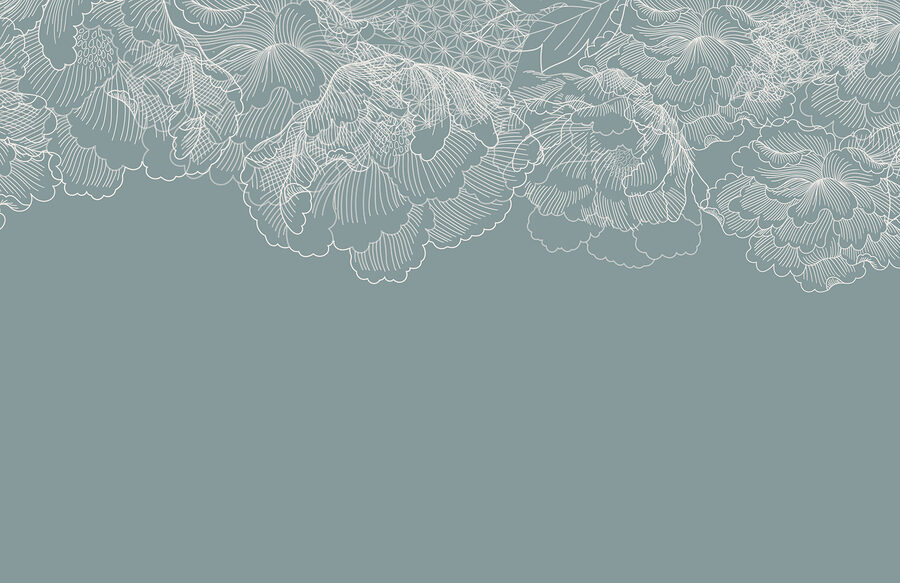 Un dessin de fleurs au trait blanc Un dessin de fleurs au trait blanc