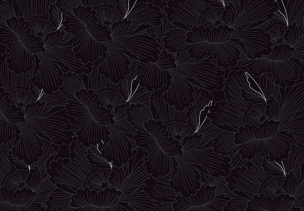 Un motif floral noir et blanc Un motif floral noir et blanc