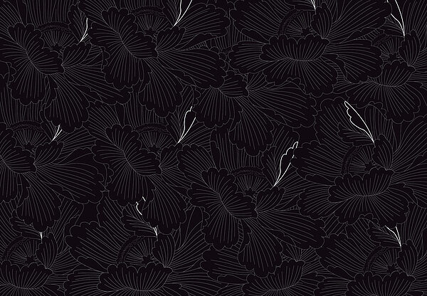 Un motif floral noir et blanc Un motif floral noir et blanc