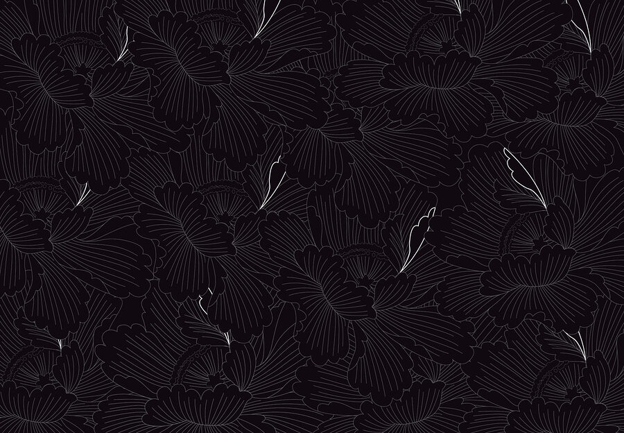 Un motif floral noir et blanc Un motif floral noir et blanc