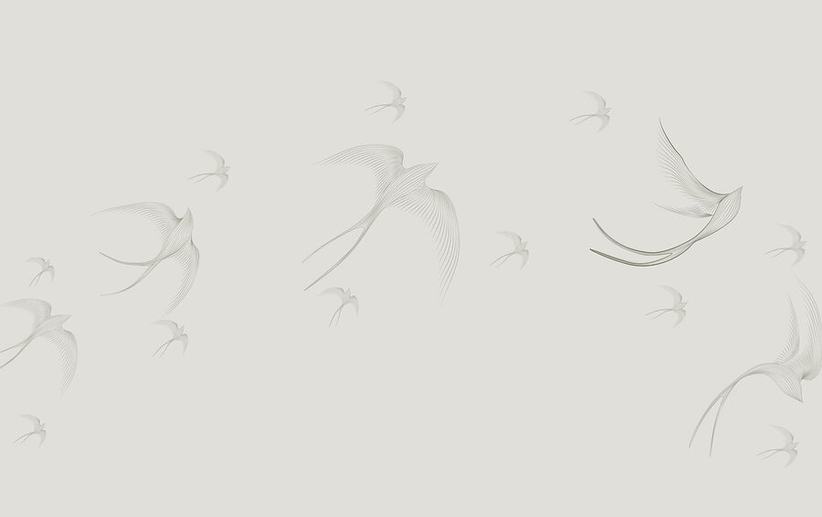 Un groupe d'oiseaux en vol