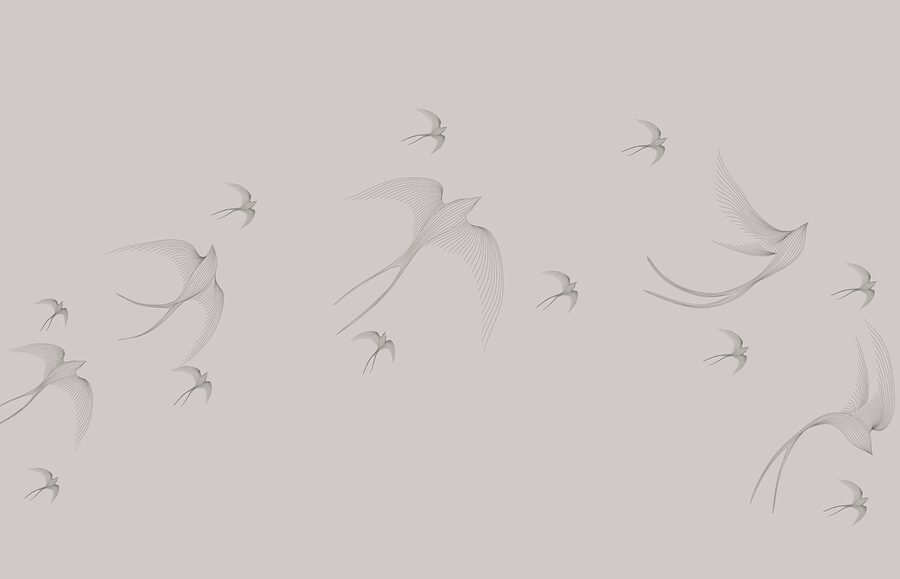 Un groupe d'oiseaux en vol
