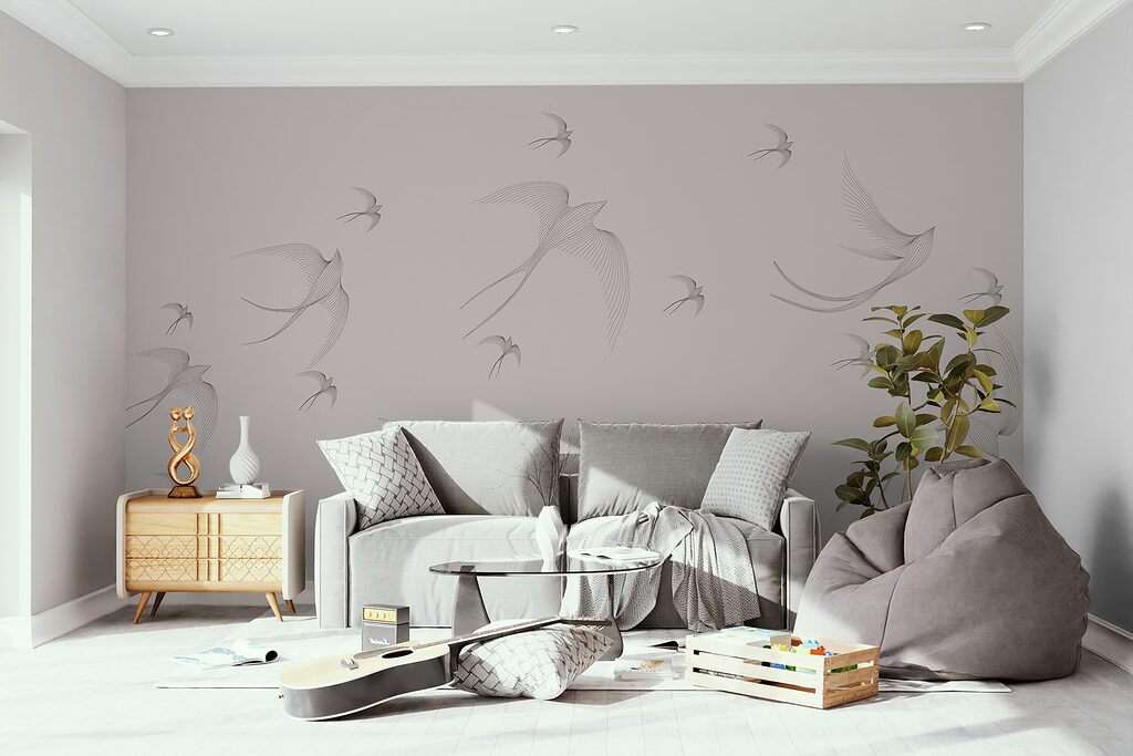 A group of birds flying