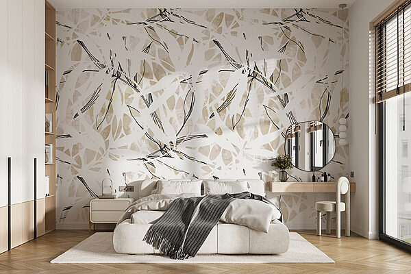 Un motif de feuilles sur une surface blanche Un motif de feuilles sur une surface blanche
