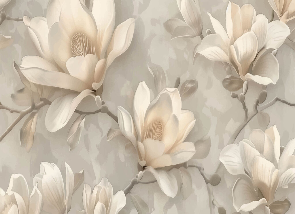 Un papier peint avec des fleurs Un papier peint avec des fleurs