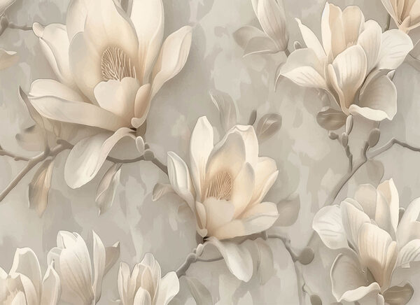Un papier peint avec des fleurs Un papier peint avec des fleurs