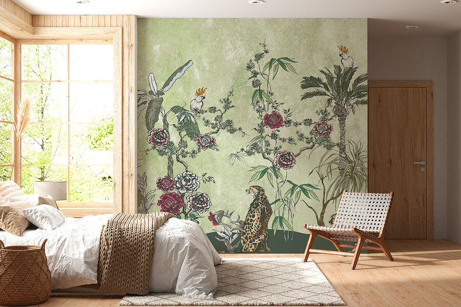 Une peinture de plantes et de fleurs