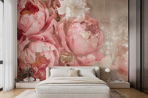 Un groupe de fleurs roses Un groupe de fleurs roses