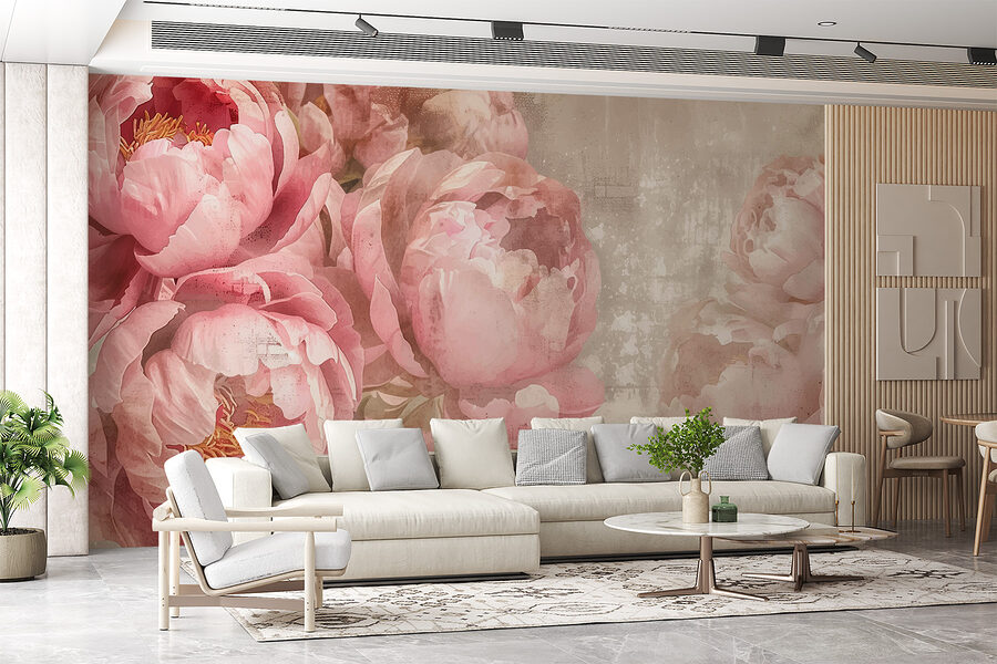 Un groupe de fleurs roses